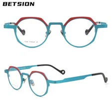 Retro Titanium Eyeglasses Frames Round Lightweight Glasses Vintage Eyewear