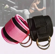 1pc Adjustable Ankle Strap With Hook & Resistance Band For Cable Gym Workout-NEW