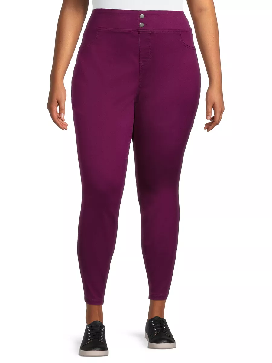 NEW Terra & Sky Women's Plus Size Purple Jeggings Pants Size 4X