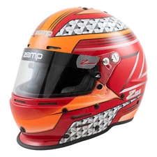 Zamp RZ62 Helmet SA2020 Hans Compatible - Red/Orange Size Small 56cm