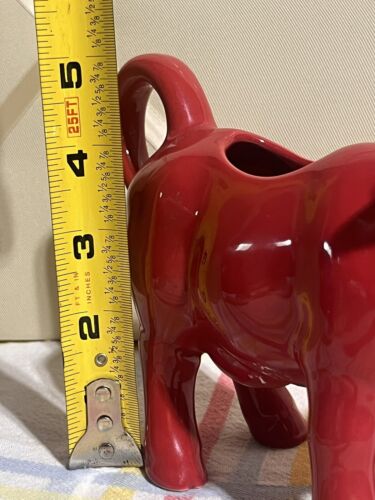 Food Network Red Stoneware MILK COW CREAMER / Pitcher 8 X 5.5 X 2.5” Never Used - Picture 9 of 10