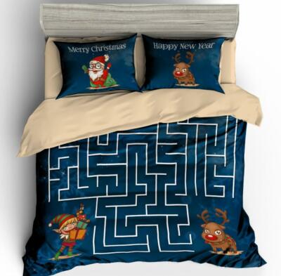3D Christmas Maze ZHUA2383 Bed Pillowcases Quilt Duvet Cover Set Queen King Zoe