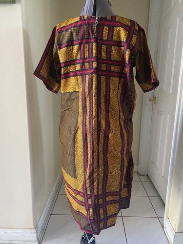 NIGERIAN AFRICAN WAX ANKARA DRESS ( CULTURAL& ETHNIC CLOTHING AFRICA )-L/XLARGE - Picture 9 of 9