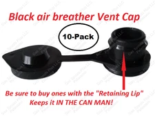 10 BLACK VENT CAPS Gas Diesel Oil Jug Blitz Wedco Scepter Midwest Heavy Duty NEW