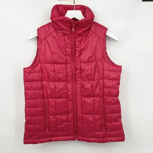 NWT New York & Co Full Zip Puffer Vest Jacket Front Pockets Watermelon Small - Picture 2 of 5