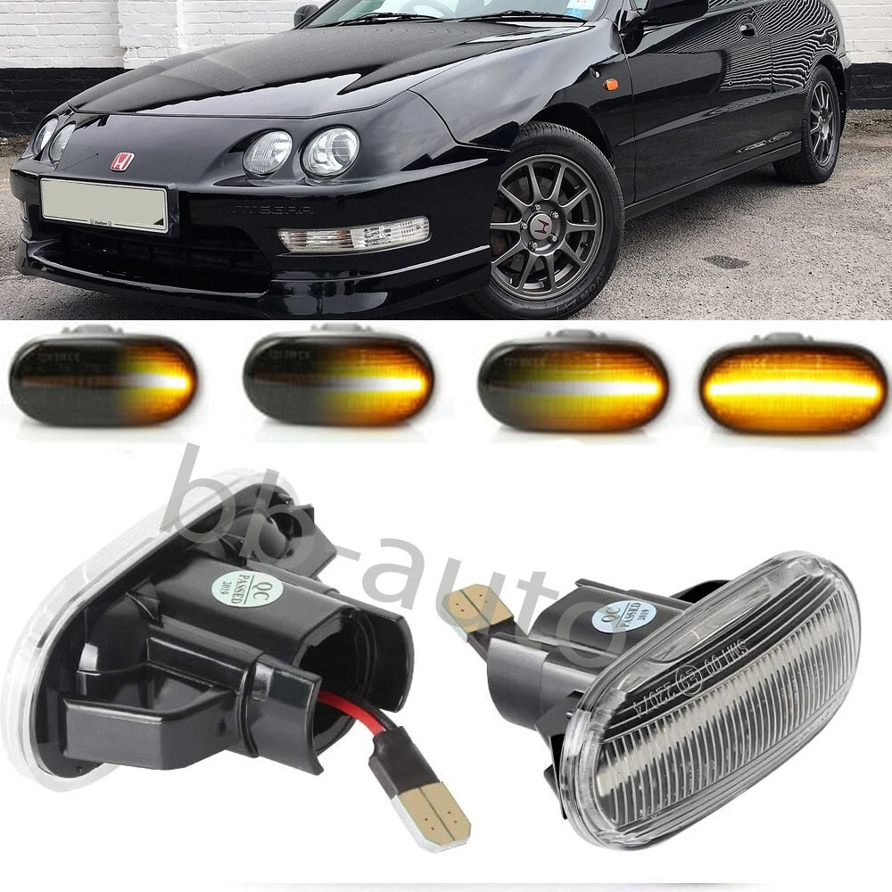 CLEAR LED Dynamic Fender Side Marker Turn Signal Lights For