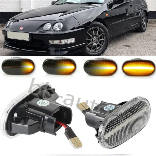 CLEAR LED Dynamic Fender Side Marker Turn Signal Lights For 94-01 Acura Integra - Picture 1 of 5