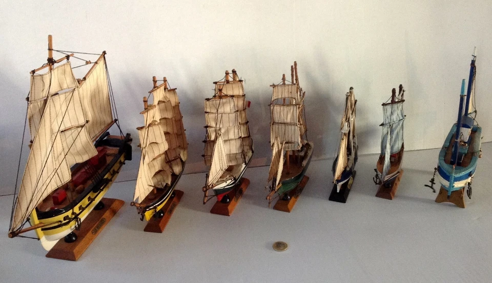 7 MODELLINI BARCHE A VELA TUTTE DIVERSE ,PERFETTE,IMPERDIBILI !!!! MOLTO BELLE ! - Immagine 4 di 4