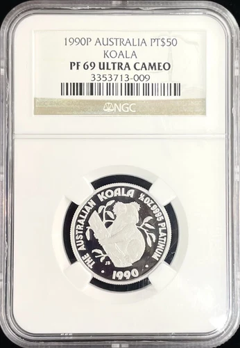 1990 P Australia $50 1/2 oz Platinum Coin NGC PF 69 Ultra Cameo