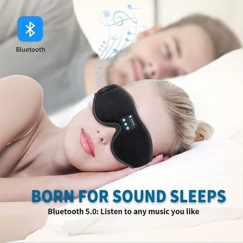 Schlafmaske mit Bluetooth Kopfhörer, 3D Schlafmaske Kabellos Musik Augenmaske - Bild 6 von 15