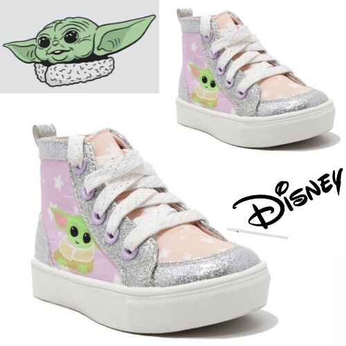 Grogu The Child STAR WARS Toddler Girls SIZE 11 Hightop Sneaker~DISNEY SCHOOL - Picture 1 of 15
