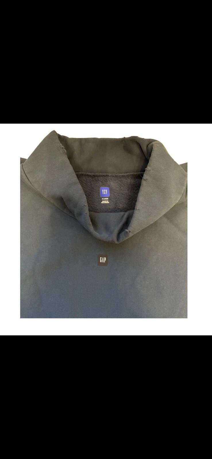 Yeezy Gap Balenciaga maglione finto collo alto invecchiato XL blu scuro #4