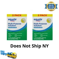 Equate Multi-Purpose Solution Twin Pack, 12 fl oz, 4 Ct, Cleansing & Disinfectin