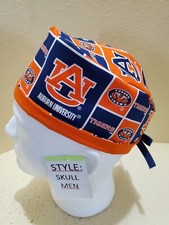 Auburn Tigers Blocks University Men's Skull/Chemo Surgical Scrub Hat/Cap