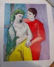 Vintage Original Poster Pablo Picasso The Lovers Offset Lithograph by Shorewood