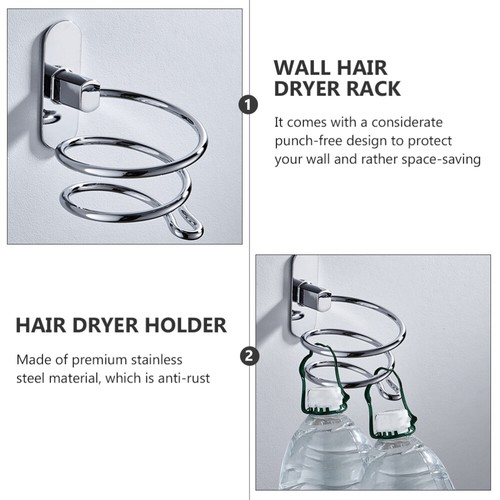 Hair Dryer Stand Hair Dryer Storage Dryer Holder Wall Mount Bath Holder - Bild 4 von 12