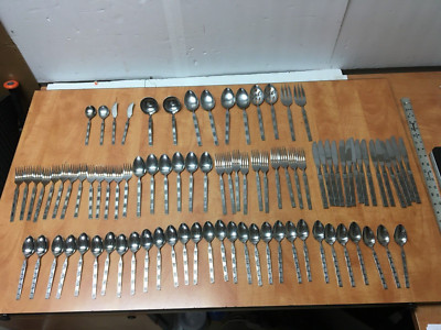 RDS41 Rebacraft Flatware Reed & Barton Stainless Japan 88 Pc Set MCM w/Serving