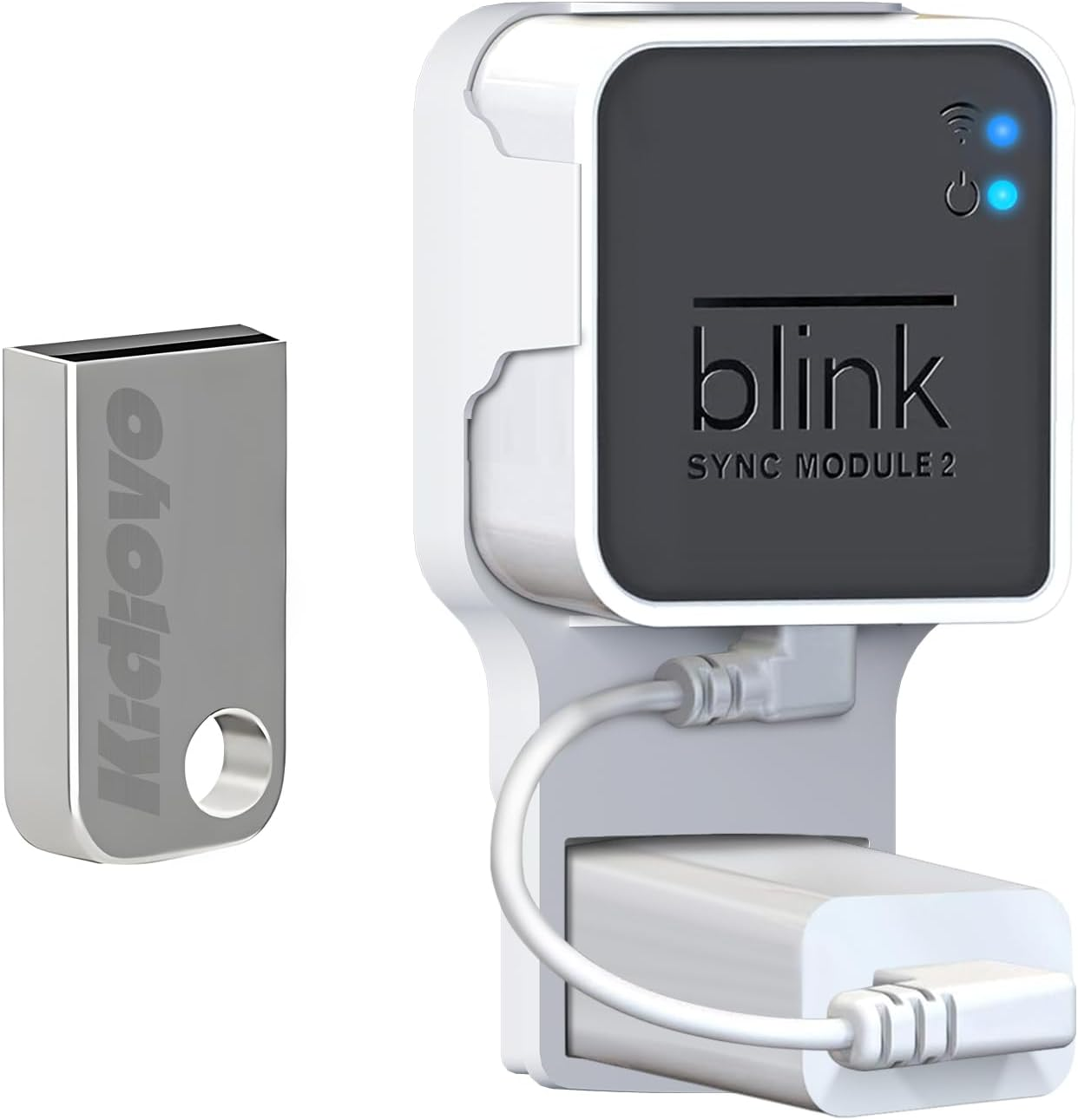 256GB USB Flash Drive & Outlet Wall Mount for Blink Sync Module 2 with Short Cab-image