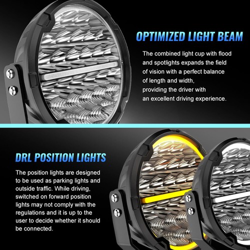 Colight 9 inch Round LED Work Light Offroad Driving Fog Lamp Pods Super Bright - Picture 13 of 22