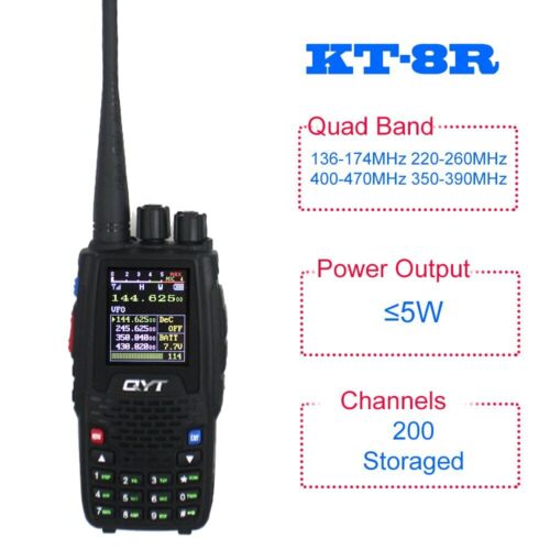 Walkie Talkie QYT KT-8R 3200mAh Cuatro Bandas 136-147Mhz 400-470 220-270 350-390mhz - Imagen 2 de 7