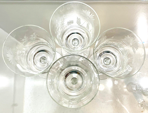 Leonard Silver Summerfield Wine Glass 6 oz 5.5" T Etched Romania Discontinued - Picture 5 of 10