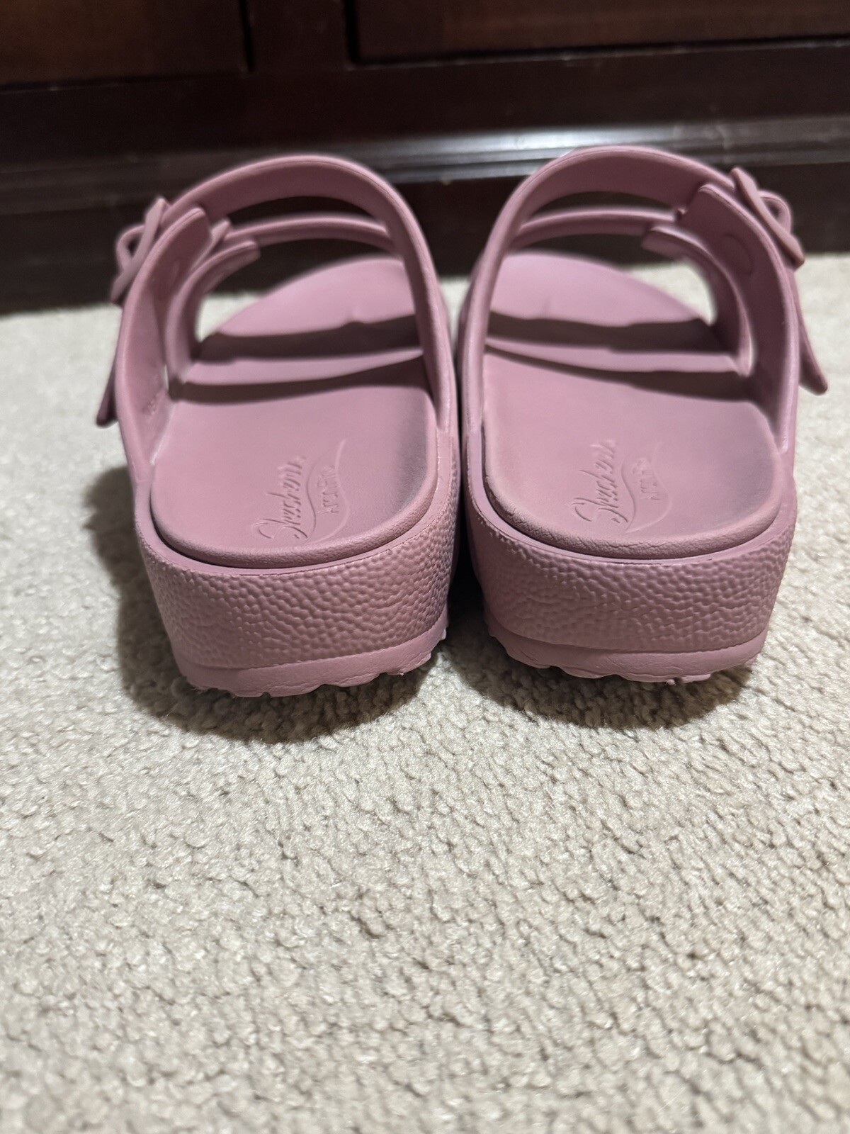Skechers Foamies Cali Breeze 2.0 Sandal Slides Womens 10 Mauve EVA Buckle Straps