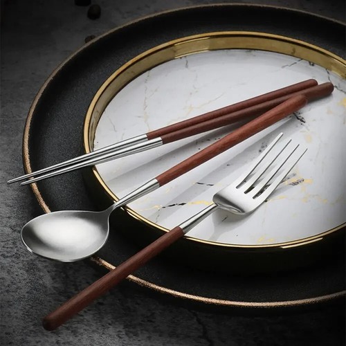 Tableware Household Dining Long Handle Minimalist Portable Dinnerware Set - Picture 4 of 19