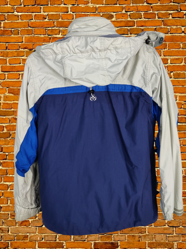 CHAQUETA ABRIGO HOMBRE BILLABONG MEDIANA AZUL BLANCO CREMALLERA CAPUCHA IMPERMEABLE A PRUEBA DE VIENTO - Imagen 4 de 6