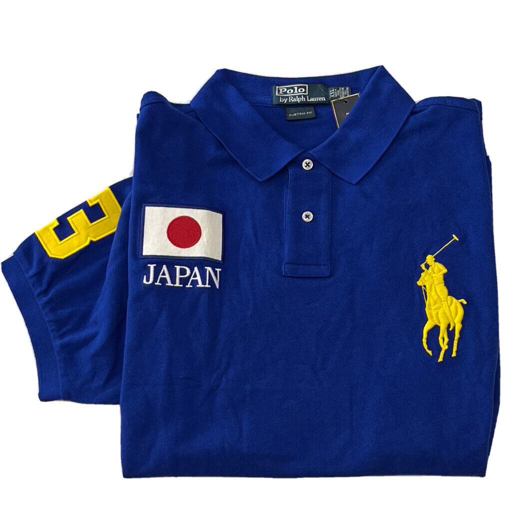 Polo Ralph Lauren men's Custom Fit Japan Big Pony Mesh Shirt - XXL - Blue  887436329017 | eBay