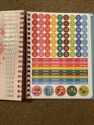 Hello Kitty Spiral Notebook Blank Monthly Planner/Journal Include Stickers - Picture 8 of 11