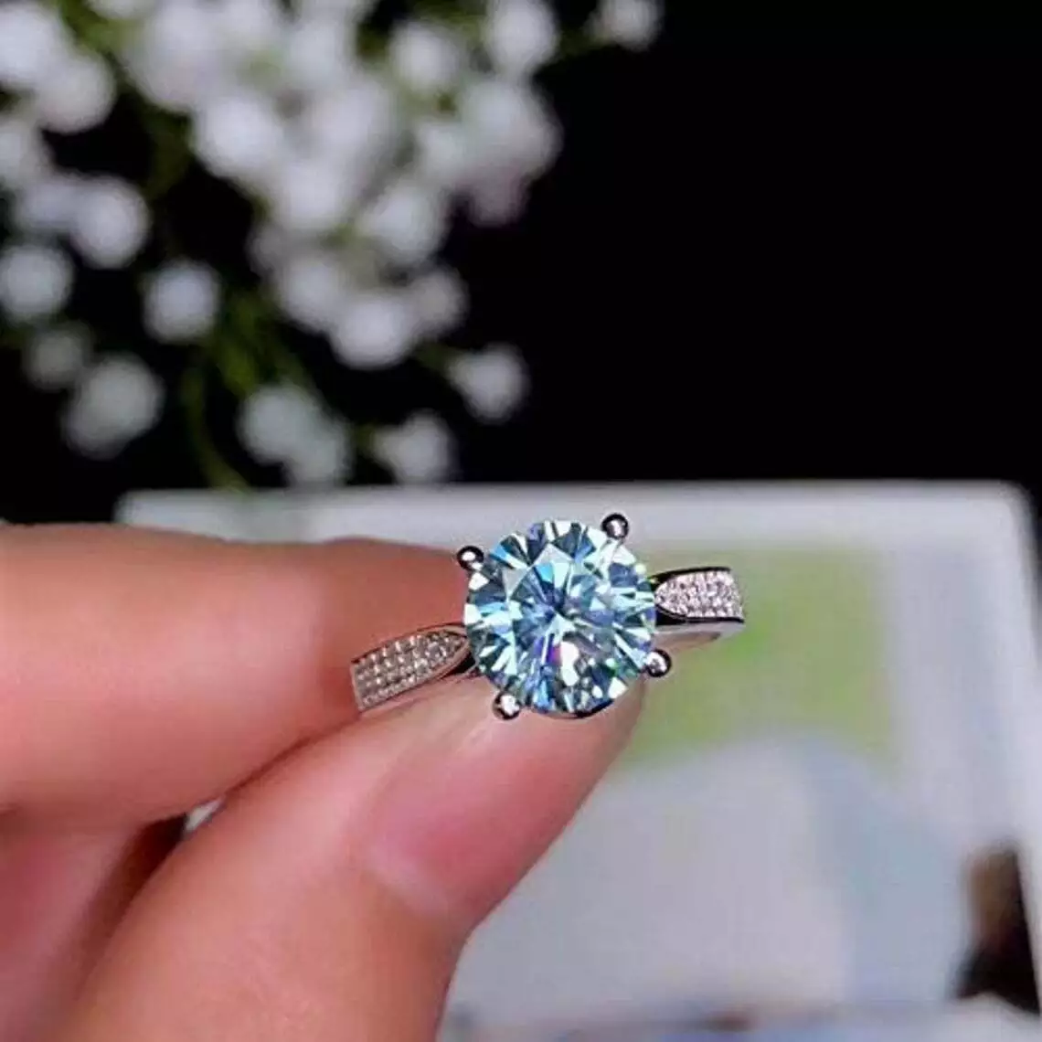 Fancy blue diamond engagement hotsell rings