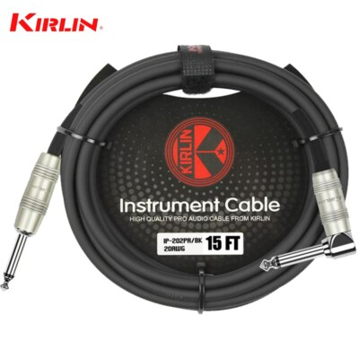 #ad Kirlin 15FT Cable Right Angle Electric Patch Cord Guitar Free Cable Tie NEW $15.20