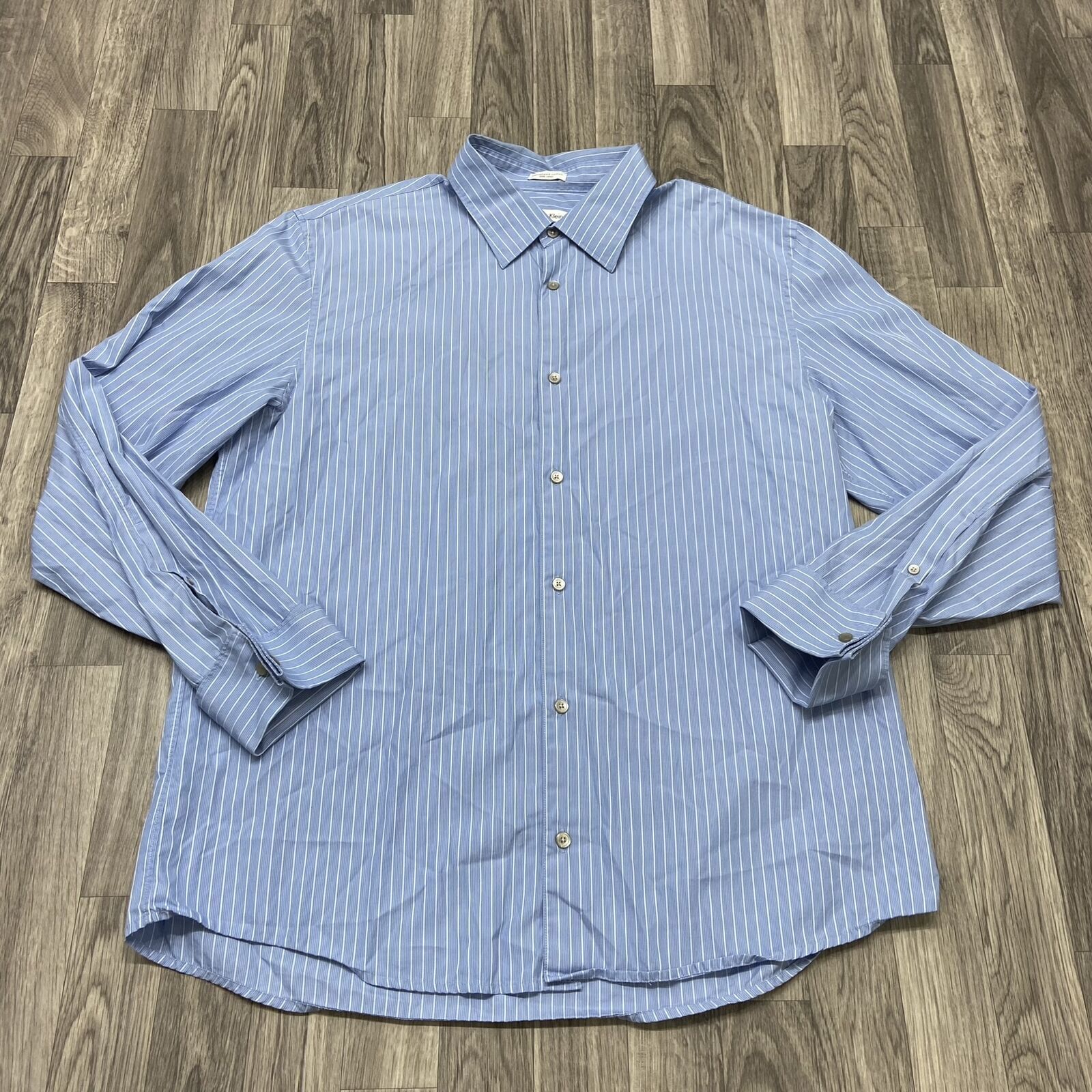 CALVIN KLEIN Button Down Collared Blue Striped Dr… - image 2