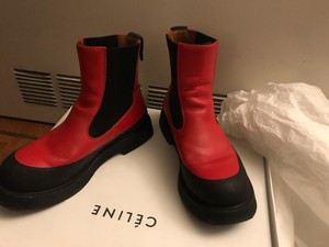 celine red boots