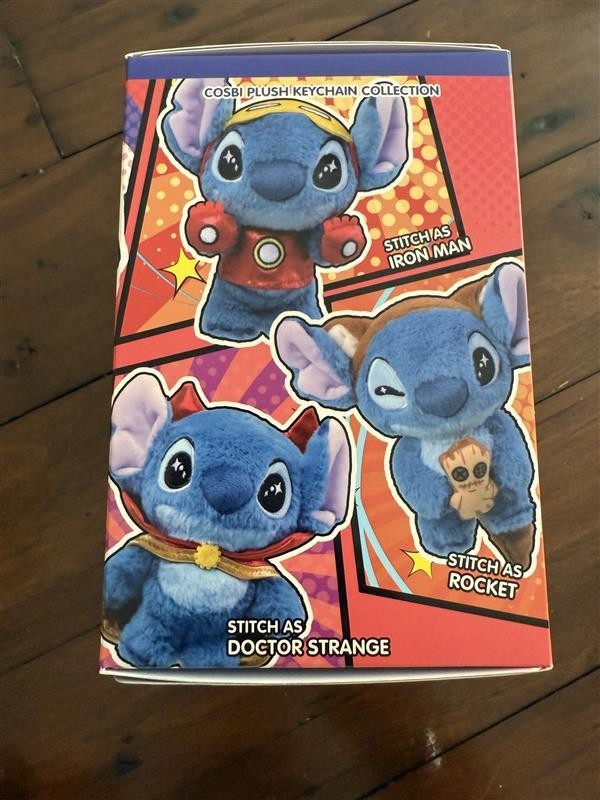 Cosbi スティッチ マーベル プラッシュキーチェーン　6ピースBOX Hot Toys Marvel Stitch Cosbi Plush Keychain Collection (Full