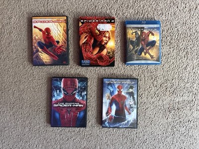 Spider-Man 1, 2, & 3 + The Amazing Spider-Man 1 & 2 DVD Collection! Lot of 5!