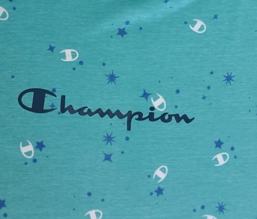 Champion Pyjama Schlafset 2-teilig Gr. Medium Damen Blau Sterne Logo Neu - Bild 5 von 8