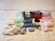 Large Lot Mixed Yarn Over 4lbs Mixed Brands & Colors Caron & Others