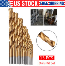 13Pcs HSS Titanium Coated Twist Drill Bit Set 1.5-6.5mm Hex Shank For wood Metal