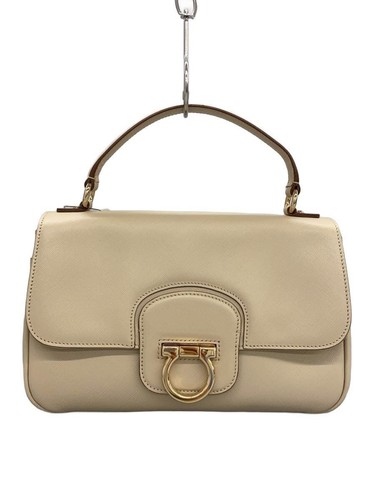 Salvatore Ferragamo Handbag Gancini BEG Plain Dye-21 Used
