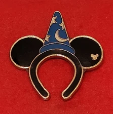 Disney Trading Pin, Mickey Mouse Ears, Headband, Sorcerer Hat, Hong Kong, 2017 b