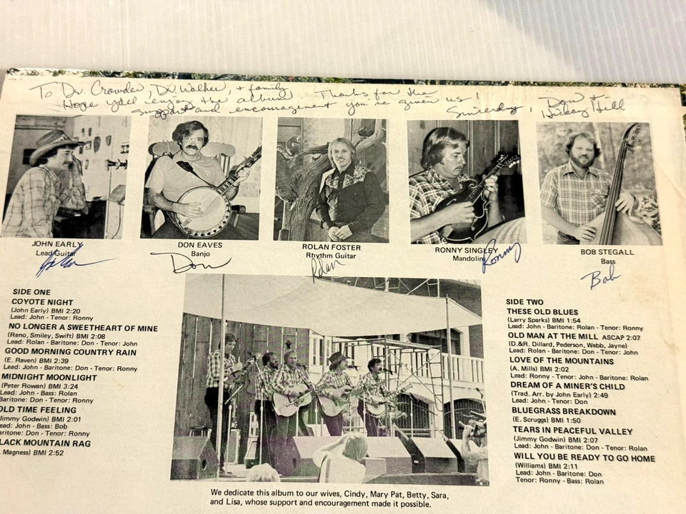 HICKORY HILL Coyote Night SIGNED LP 1982 Custom AUTOGRAPHED BY BAND TX BLUEGRASS - Image 3 of 4