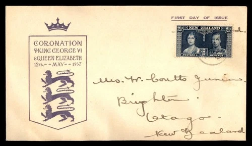 Mayfairstamps New Zealand FDC 1937 King George VI Queen Elizabeth Coronation Fir