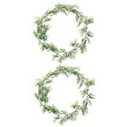  2 Stück gefälschte Eukalyptusblatt-Girlandenrebe, künstliche Eukalyptusblätter,