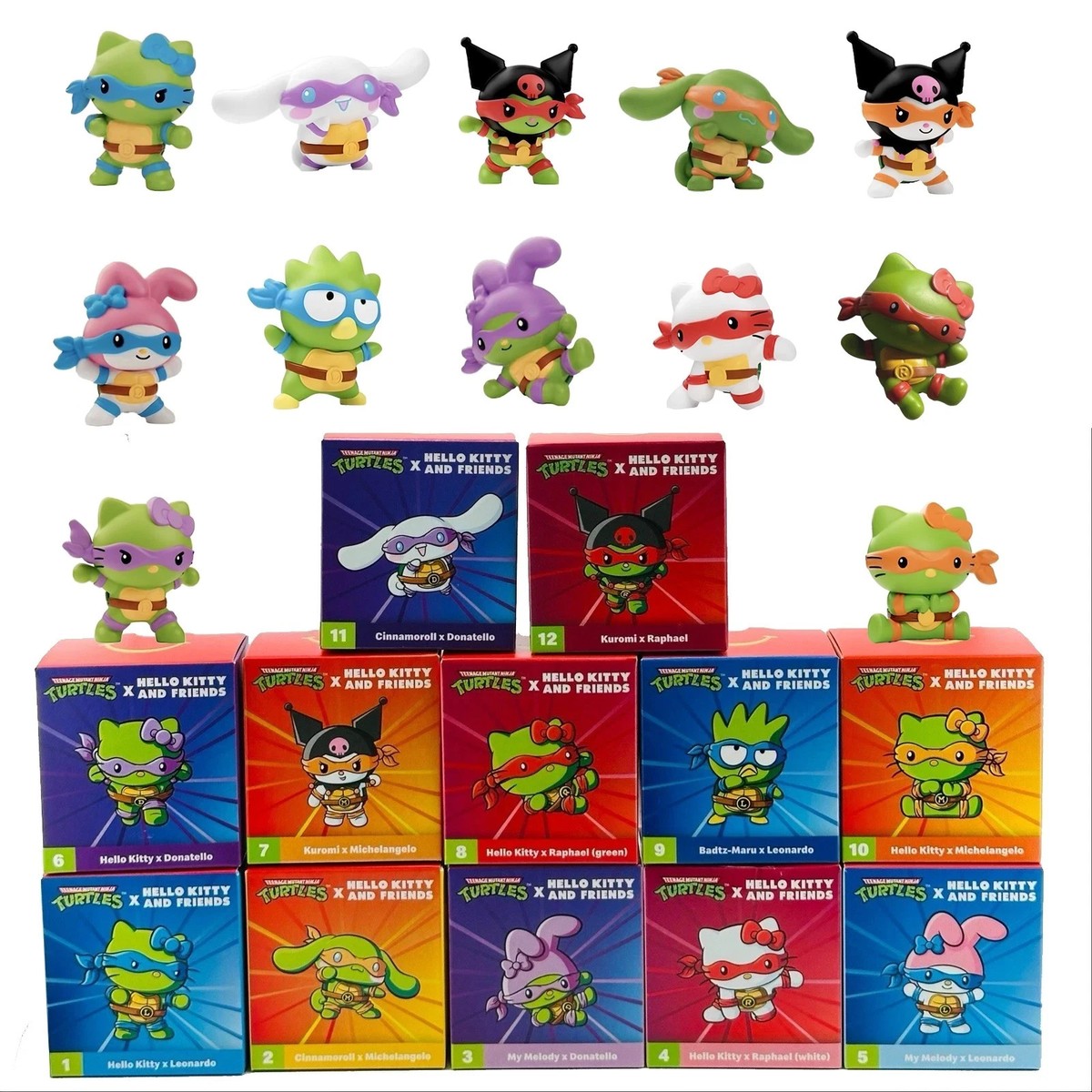 再値下げ【Hello Kitty】McDonald ぬいぐるみ 12体 セット 2025 Mcdonalds Hello Kitty& Teenage Mutant Ninja Turtles Set