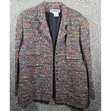 CARLISLE Colorful Tweed Blazer Jacket - VIntage Women's Size 18