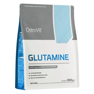 OstroVit Glutamin 500 g Pulver Glutamin 5000 mg Vegan 100 Portionen Aminosaeuren