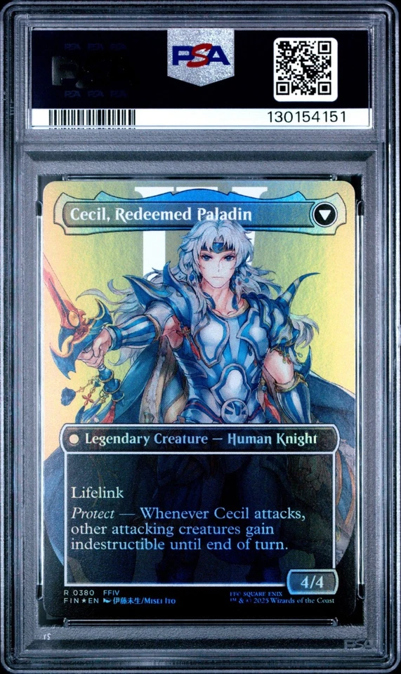 2025 MTG FF BORDERLESS-FOIL CECIL, DARK KNIGHT/CECIL, REDEEMED PALADIN PSA 10 - Image 2 of 2