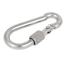 2" Length 304 Stainless Steel Spring Snap Hook Carabiner w Screw Lock