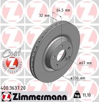 2X Zimmermann Bremsscheibe Coat Z 400.3637.20 FüR GLK W211 C219 Mercedes Klasse